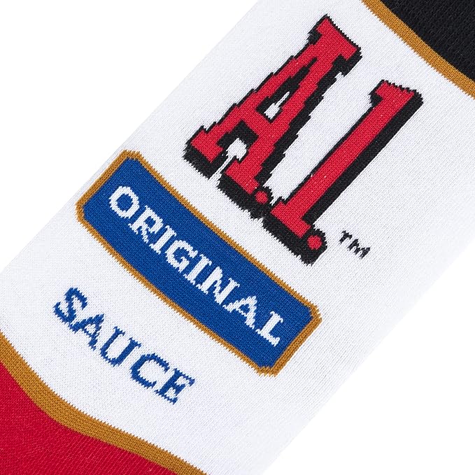 Cool Socks, A1 Steak Sauce, Men's, Women's Crew, Funny Graphic Print, Large