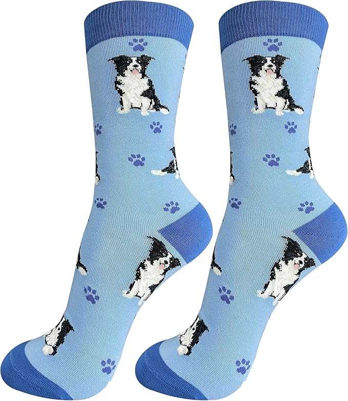 Happy Tails Border Collie Socks Pet Lovers One Size Fit Most