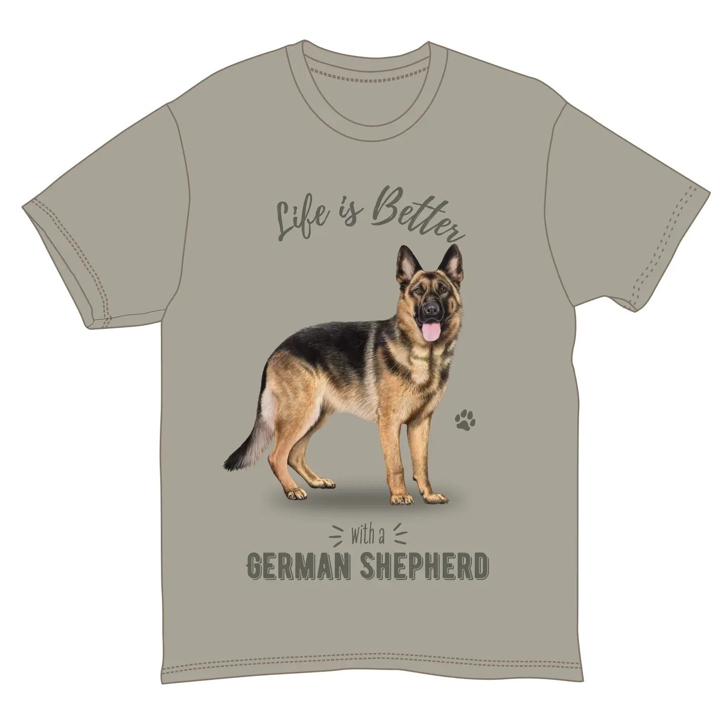 Life is Better German Shepherd T-Shirt, Dog Lover Graphic Tee, Multiple Sizes S-XXL