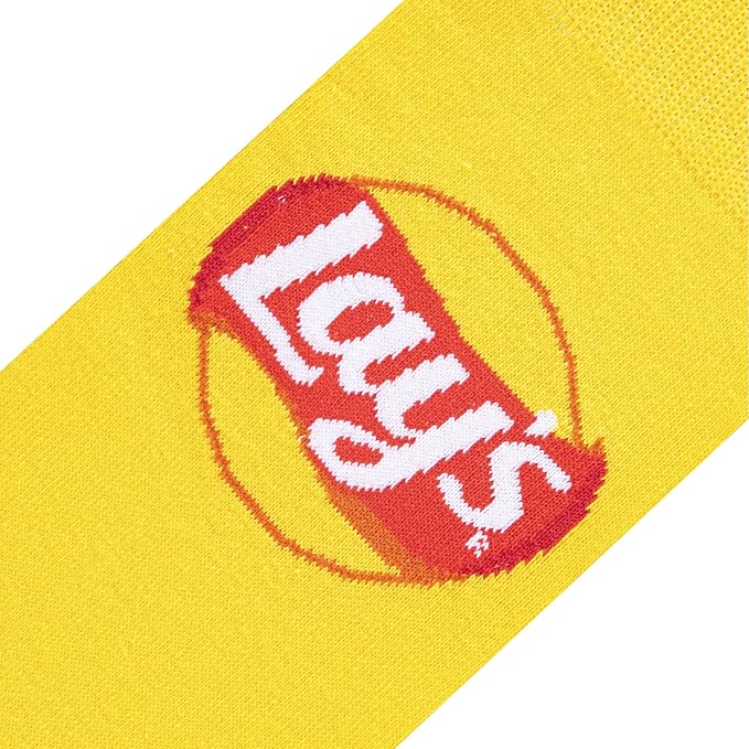 Cool Socks, Lays Potato Chips Logo, Men's Funny Crew Socks