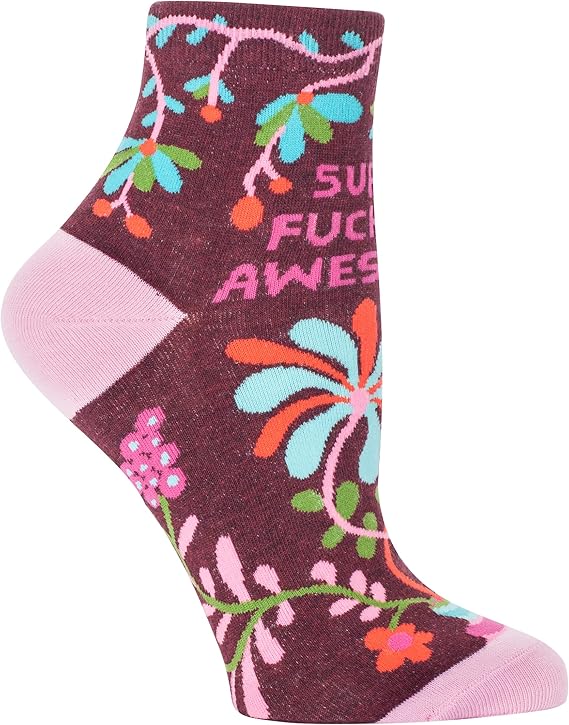Blue Q ankle socks, Women sizes 5-10, Super Fucking Awesome