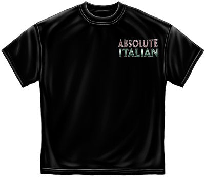 Absolute Italian Nationality 100% Cotton Black T-Shirt