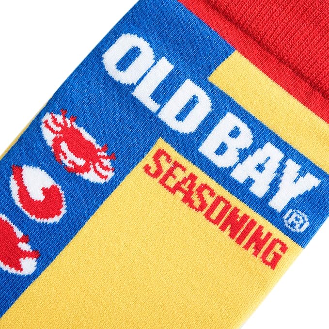Cool Socks Novelty Crew Socks Men's Women's, Old Bay, Graphic Print, Large