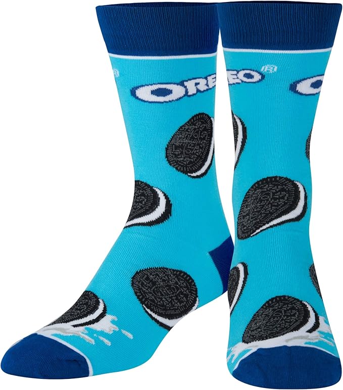 Cool Socks Novelty Crew Socks Men's Women's, Oreo Cookies, Graphic Print, Large
