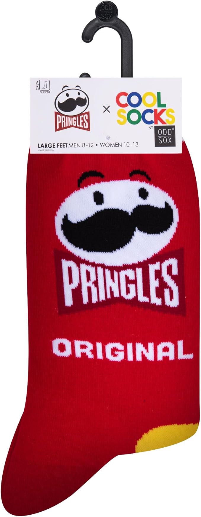 Cool Socks Novelty Crew Dress Sock, Food, Pringles Crisp, Retro Funny Silly Crazy