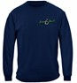Striped Bass Fish Beyond The Break Fishing 100% Cotton Navy Long Sleeve T-Shirt
