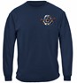 Shark Off Shore Fishing Fishing 100% Cotton Navy Long Sleeve T-Shirt