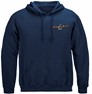 Fluke Fishing Fishing 8oz 50/50 Navy Hooded Sweat Shirt