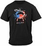 Patriotic Blue Claw Crab Fishing 100% Cotton Black T-Shirt