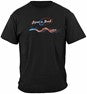Patriotic Catfish Fishing 100% Cotton Black T-Shirt