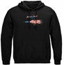 Patriotic Mahi Mahi, Dorado, Dolphin Fish Fishing 8oz 50/50 Black Hooded Sweat Shirt