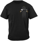 Black Flag Patriotic Tuna Fishing 100% Cotton Black T-Shirt