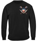 American's Laborer Blue Collar Worker 100% Cotton Black Long Sleeve T-Shirt