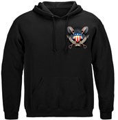 American's Laborer Blue Collar Worker 8oz 50/50 Black Hooded Sweat Shirt