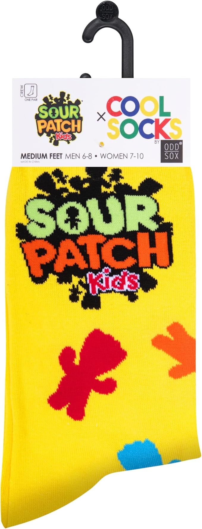 Cool Socks, Women's Funny Novelty Socks, Sour Patch Kids Crew, Adult Medium