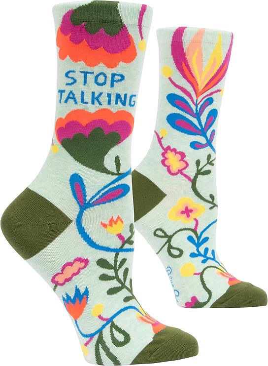 Blue Q Women's socks, Size 5-10, "Stop Talking"