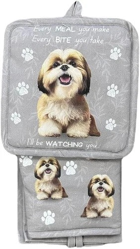 Siberian Husky 3-Piece Kitchen Set - Oven Mitt, Pot Holder & Kitchen Towel Set
