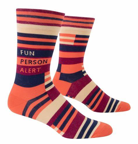 Blue Q Women's socks, Size 5-10, "Fun Person Alert"