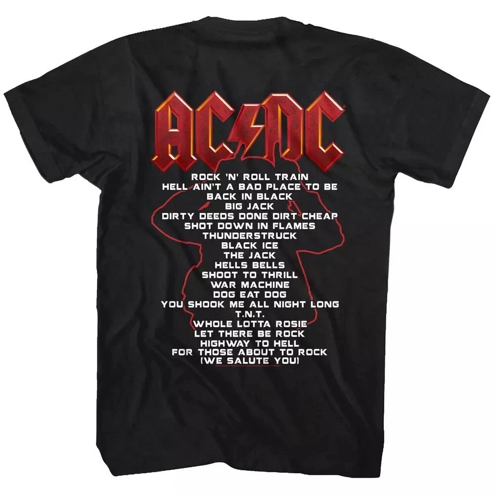 AC/DC Black Ice World Tour Live Mens T Shirt Angus Rock Concert River Plate