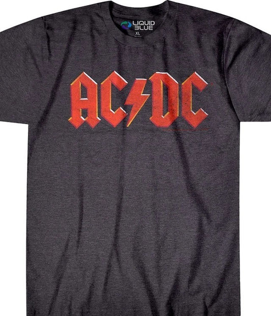 AC/DC Vintage Logo Dark Heather Poly-Cotton T-Shirt