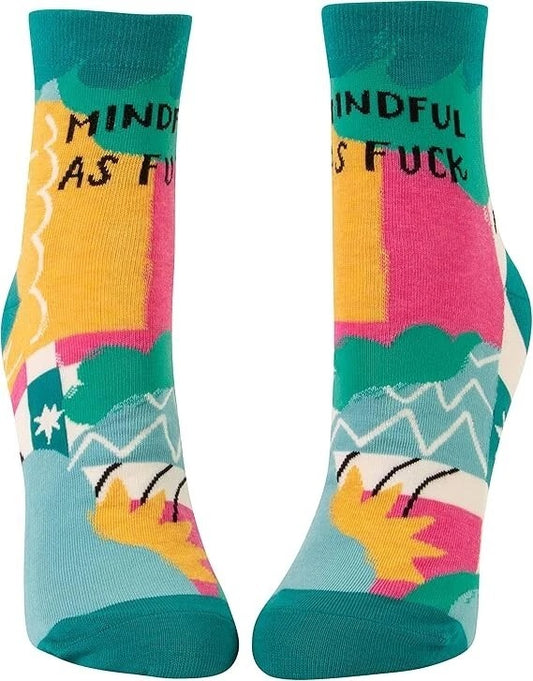 BLUE Q Women's Novelty Mindful as F**k Socks (Women's shoe size 5 - 10)