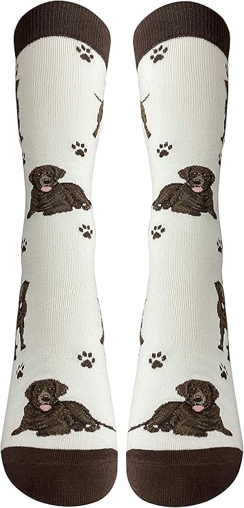 Happy Tails Chocolate Labrador Lab Socks Pet Lovers Soft Socks One Size Fit Most