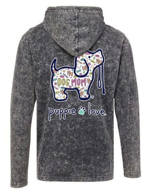 New PUPPIE LOVE DOG MOM HOODED SHIRT