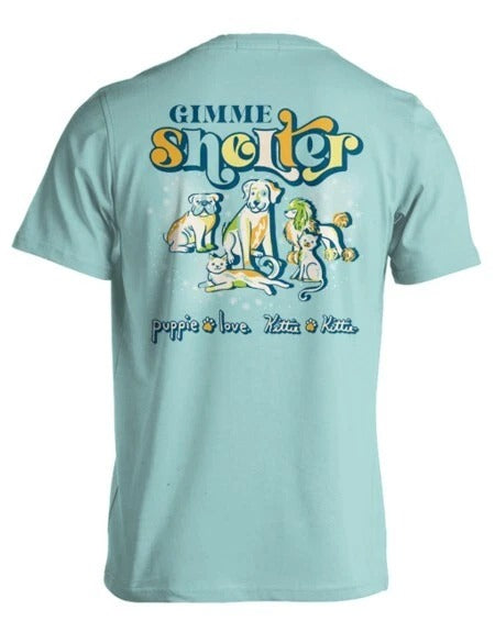 New PUPPIE LOVE KITTIE KITTE Gimme SHELTER T-SHIRT