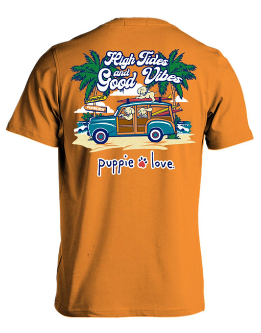 New PUPPIE LOVE HIGH TIDES AND GOOD VIBES  T SHIRT