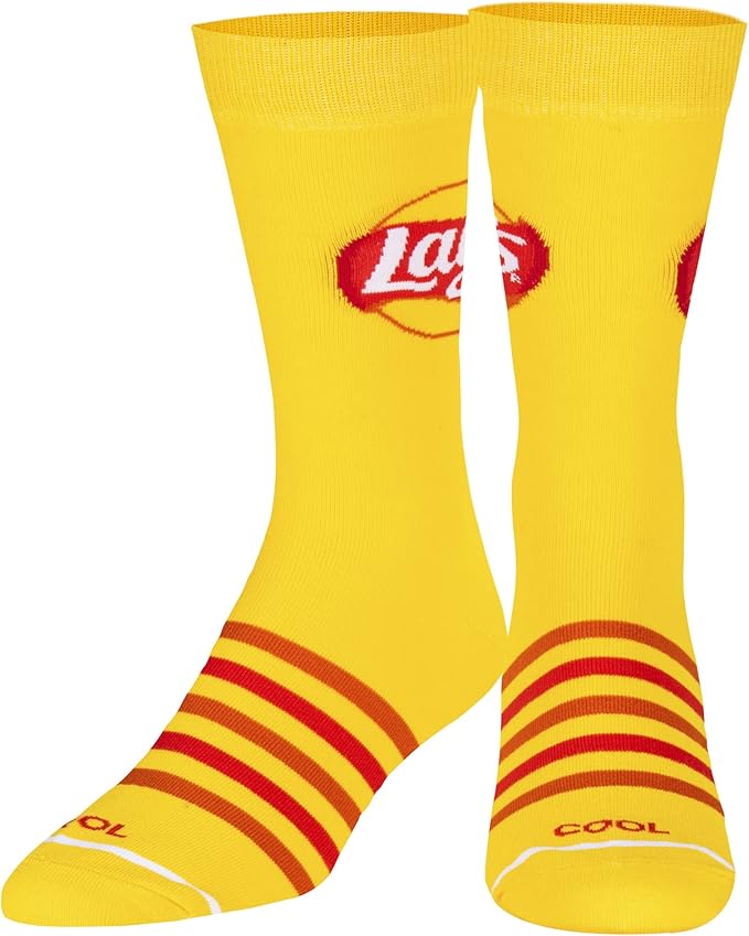 Cool Socks, Lays Potato Chips Logo, Men's Funny Crew Socks