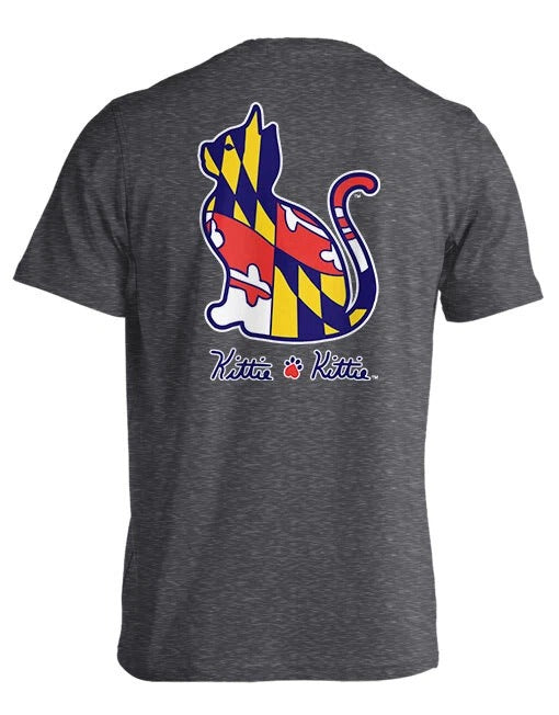 NEW PUPPIE LOVE MARYLAND FLAG CAT T SHIRT