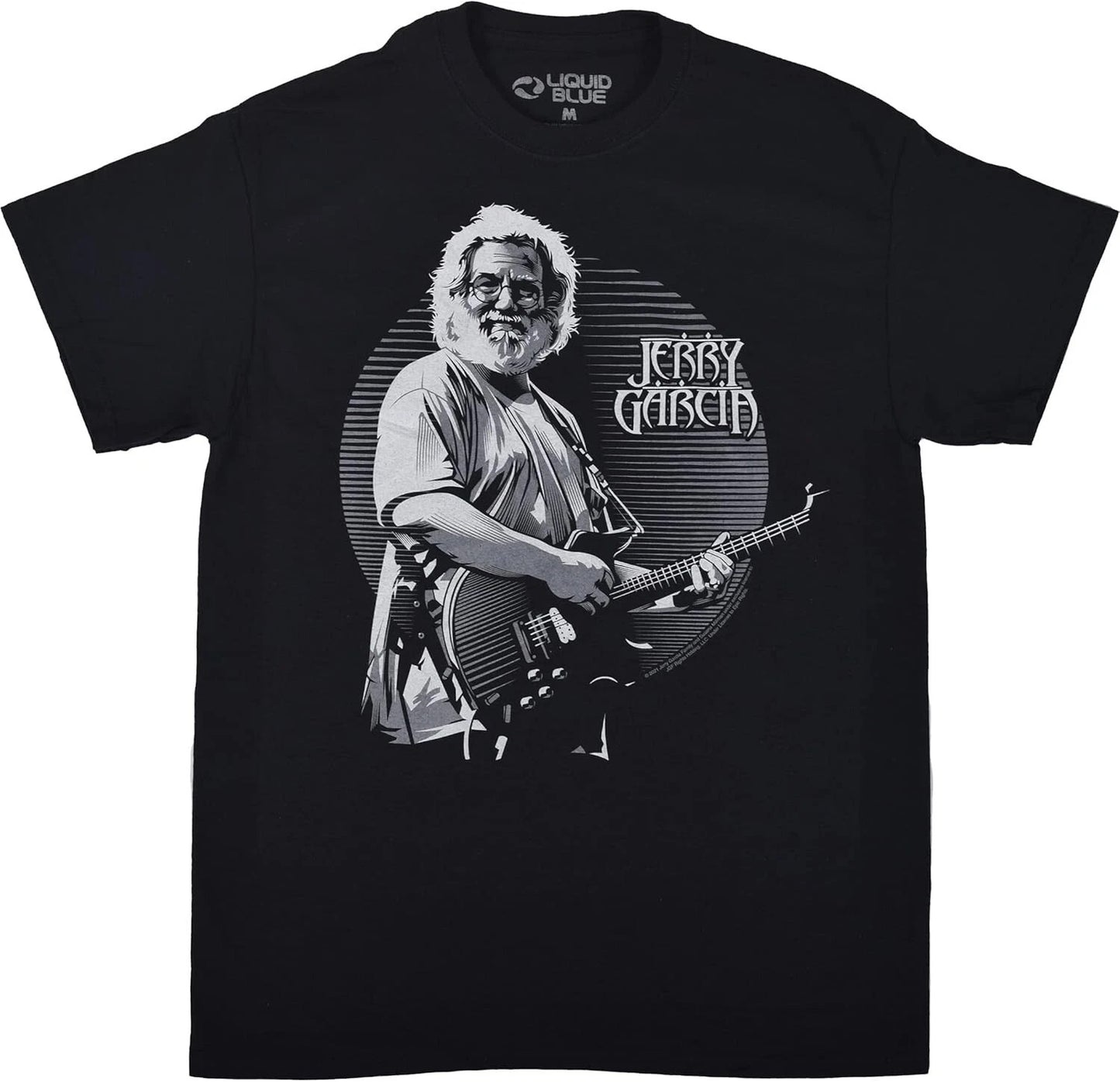 New GRATEFUL Dead JERRY GARCIA Black Liquid Blue T  Shirt