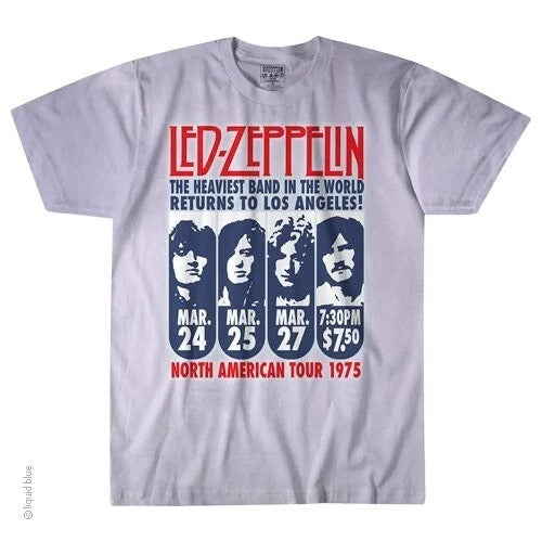 New LED ZEPPELIN LA 1975 Tie Dye T Shirt Los Angeles