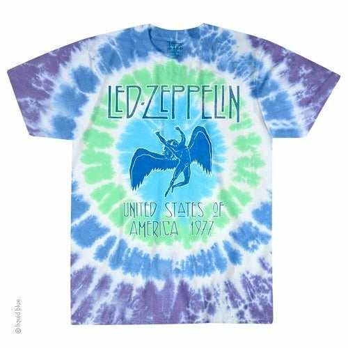 New LED ZEPPELIN Ramble On CONCERT BAND TIE DYE  T Shirt