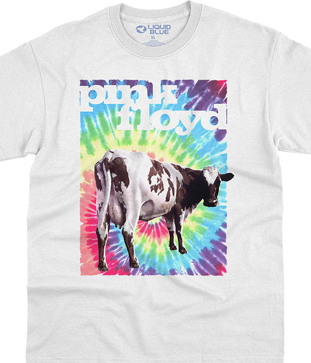 New PINK FLOYD Fat Old Sun white  T-Shirt, Cow, Rainbow Swirl