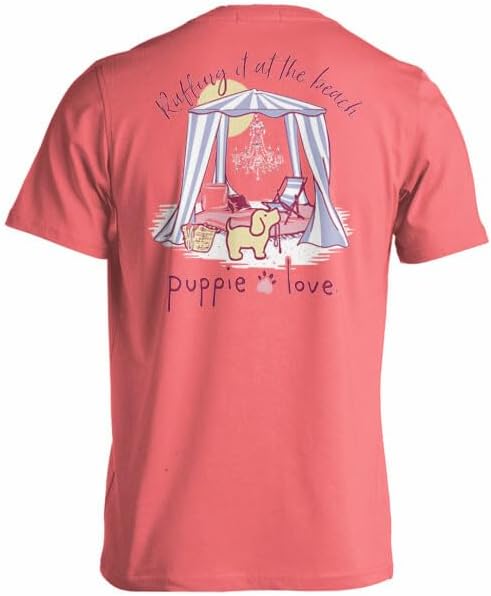 New PUPPIE LOVE RUFFING it at the BEACH PUP T-SHIRT