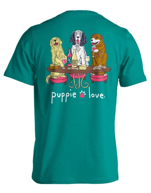 New PUPPIE LOVE Wine Dogs T SHIRT