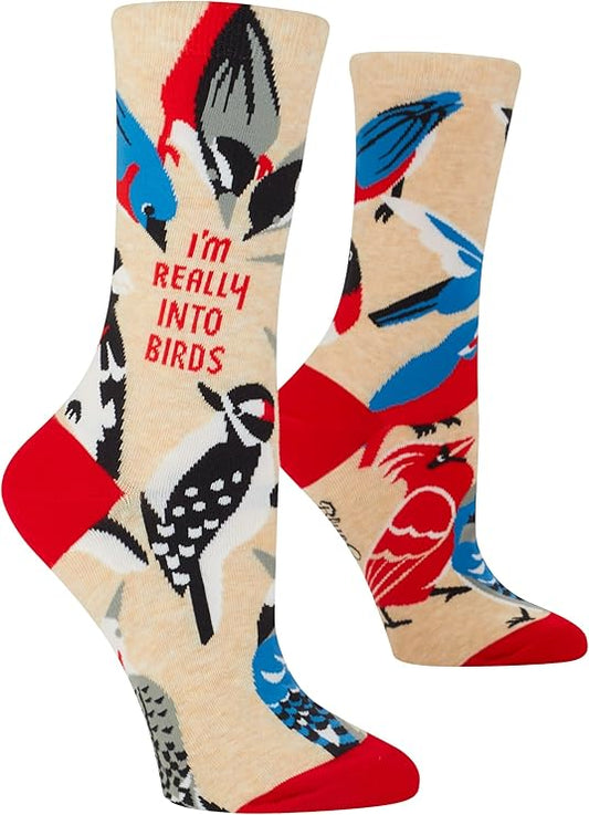 Blue Q Women's socks, Size 5-10, "I'm Really into Birds"