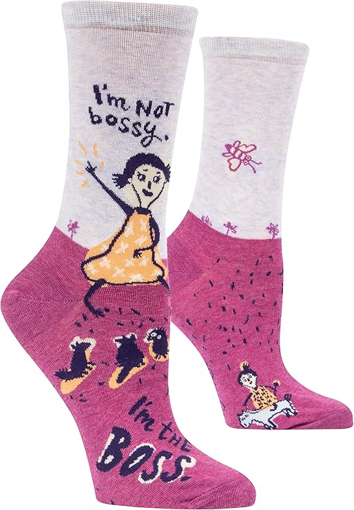 Blue Q women's crew socks, size 5-10, "I'm Not Bossy, I'm the BOSS"