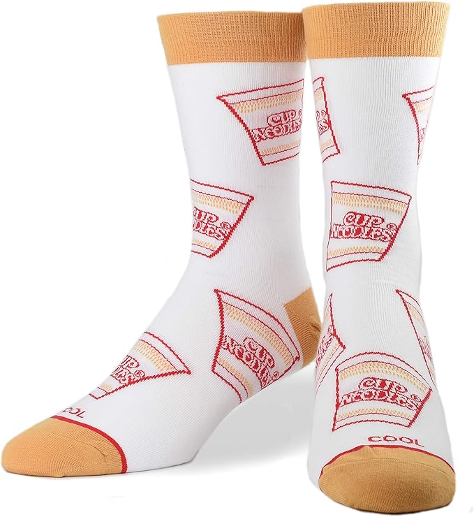 Cool Socks, Unisex, Food, Chinese Asian Noodles, Crew, Novelty Silly Funny Retro