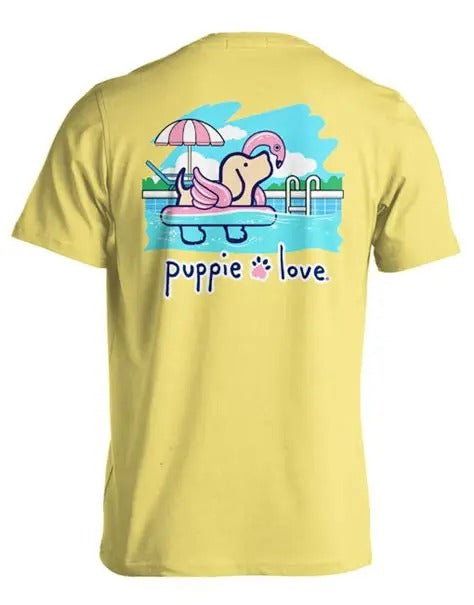 New PUPPIE LOVE  Flamingo Float Summer  T SHIRT