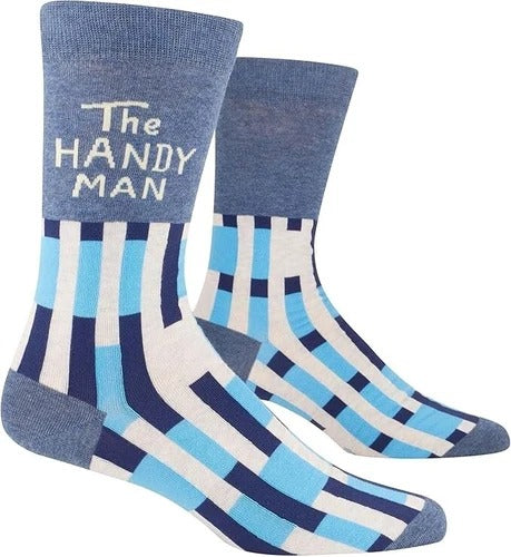 Blue Q Men’s Funny Novelty Crew Socks The Handy Man Sock (shoe size 7-12)