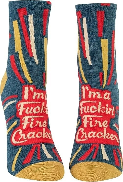 Blue Q Women's Novelty Ankle Socks I'm a F**kin Firecracker (shoe size 5-10)