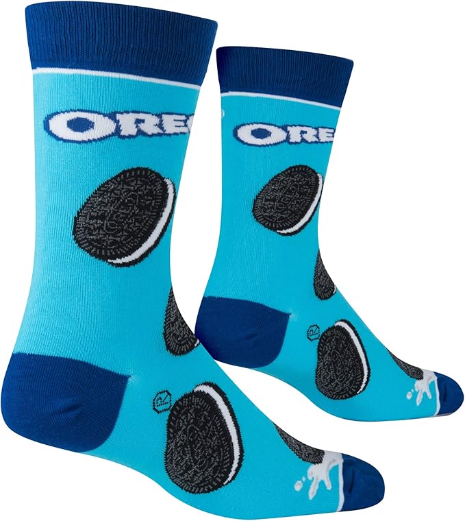 Cool Socks Novelty Crew Socks Men's Women's, Oreo Cookies, Graphic Print, Large