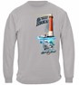 On The Rocks Striped Bass Sea Bass Black Fish Fishing 100% Cotton Chrcoal Gray Long Sleeve T-Shirt