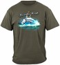 Tarpon Attack Flat Fishing Fishing 100% Cotton Military Green T-Shirt