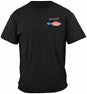 Patriotic Striped Bass Fishing 100% Cotton Black T-Shirt