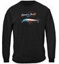 Patriotic Tarpon Fishing 100% Cotton Black Long Sleeve T-Shirt