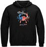 Patriotic Blue Claw Crab Fishing 8oz 50/50 Black Hooded Sweat Shirt