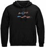 Patriotic Catfish Fishing 8oz 50/50 Black Hooded Sweat Shirt